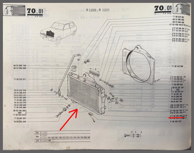 Radiateur – Renault 5 – OEM 7700544918 - 7700544919 – NOS