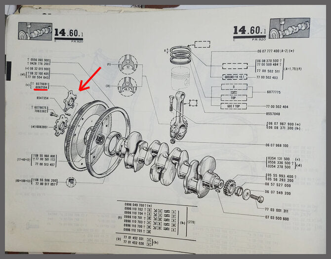 Borgplaat vliegwiel bouten 5 gaats – Renault 16 (1150) – OEM 0608259400 – NOS