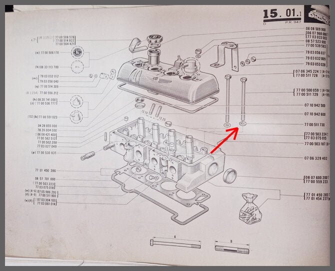 Ring head bolt 3 mm – Renault 16 TS-TX – OEM 7700511730