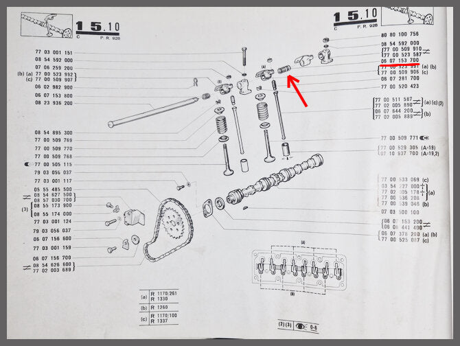 Ressort d'axe de culbuteur – Renault 12 – OEM 0607153700