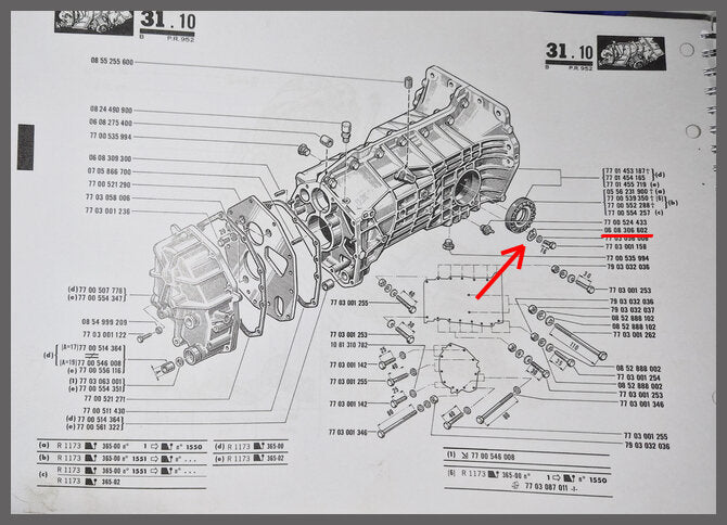 Borgplaatje afstelmoer differentieel lager (4 bak) – Renault 16 – Renault 12 Gordini - Renault diverse - OEM 0608306602AA