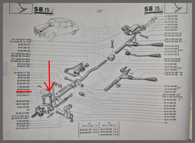 Schakelgaffel 4 bak – Renault 16 L-TL-TS – OEM 0996078900