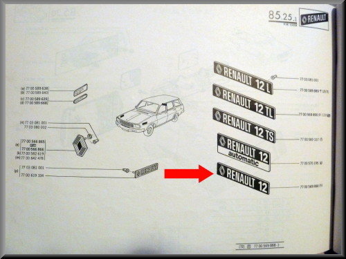 Embleem – Renault 12 – OEM 7700569888