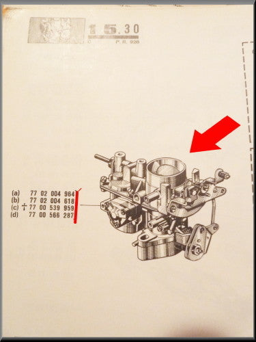 Carburateur Solex F32EISA – Renault 12 – Renault 15 - Renault 5 - OEM 7700566287