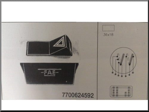Bouton warning (rouge avec cerclage chromé) – Renault 12 – Renault 16 - Renault 4 - Renault divers - OEM 7700562638