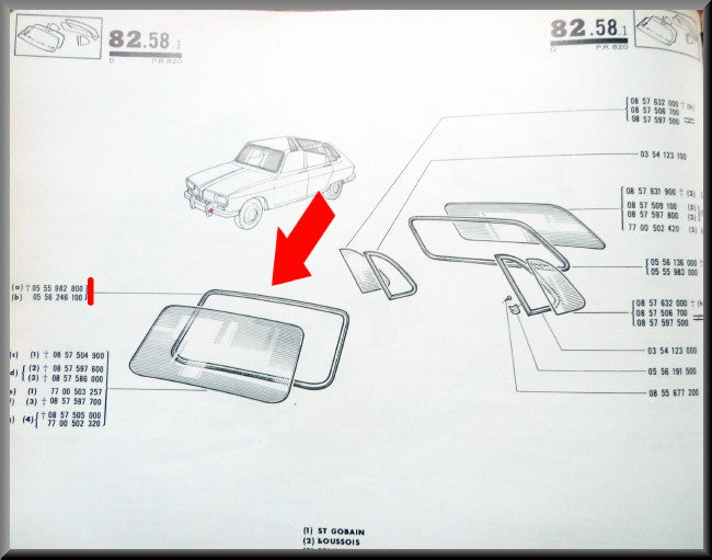 Voorruit rubber – Renault 16 – OEM 0556246100