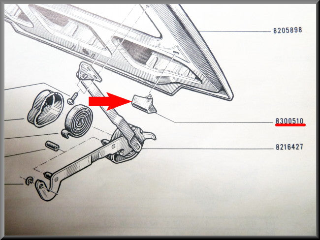 Kit de butoirs de hayon – Renault 16 – OEM 0830051000 / 0830051100