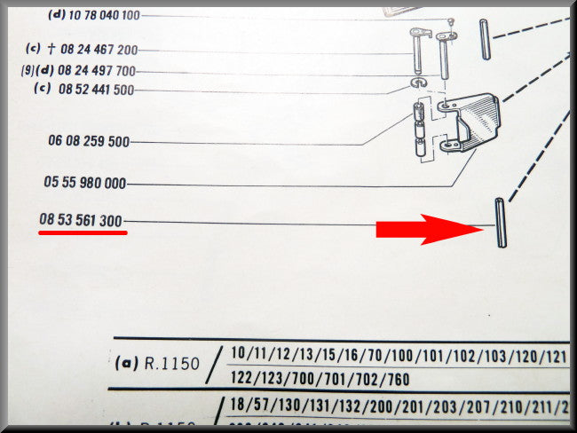 Scharnierpen deuren – Renault 16 – OEM 0853561300