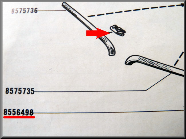 Klemmetje voor de sierlijst van de grill – Renault 16 – OEM 7701493018