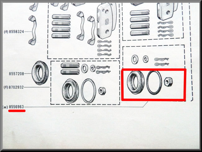 Remklauw revisie set 48mm – Renault 16 (1150) – OEM 0855696300
