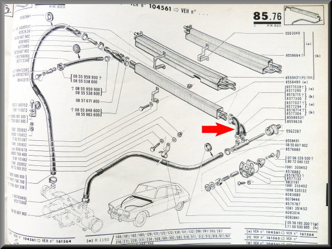 Kachel slang – Renault 16 – OEM 0857730500