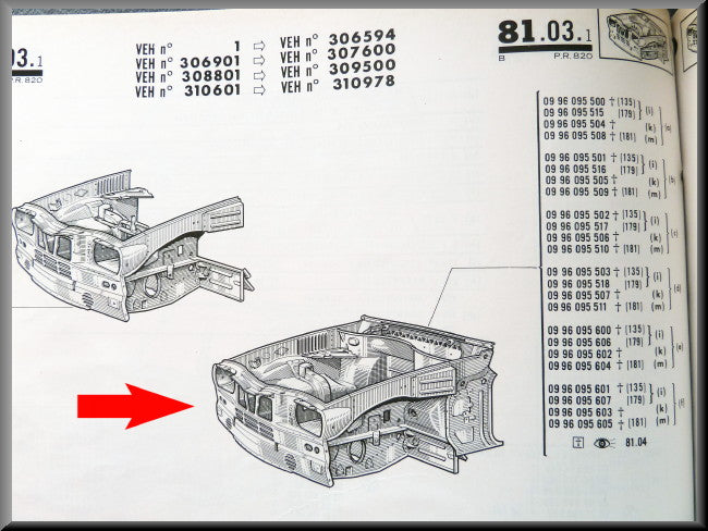 Complete voorzijde – Renault 16 (1150) – OEM 0996095515