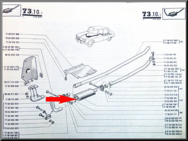 Voorste demper – Renault 16 TX, TS – OEM 7700504158