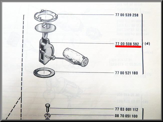 Jauge de réservoir de carburant – Renault 16 – OEM 7700508592