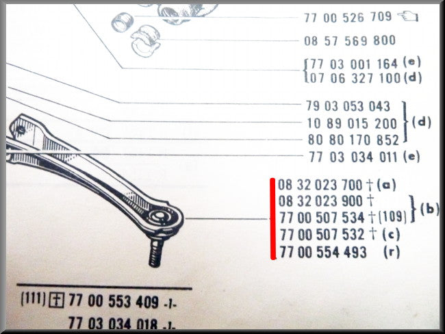 Spoorstang links – Renault 16 – OEM 7700554493