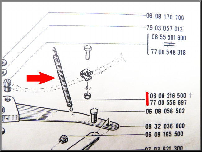 Veer handremkabel – Renault 16 – OEM 7700556697