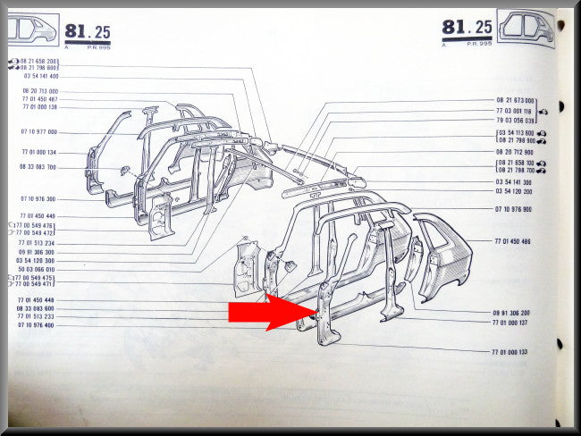 A-pillar left – Renault 16 – OEM 7701000133