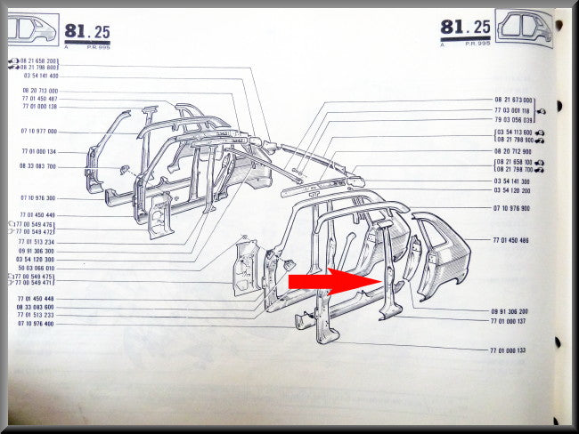 B-pillar left – Renault 16 – OEM 7701000137