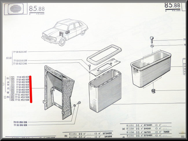 Radio console – Renault 16 – OEM 7701453937