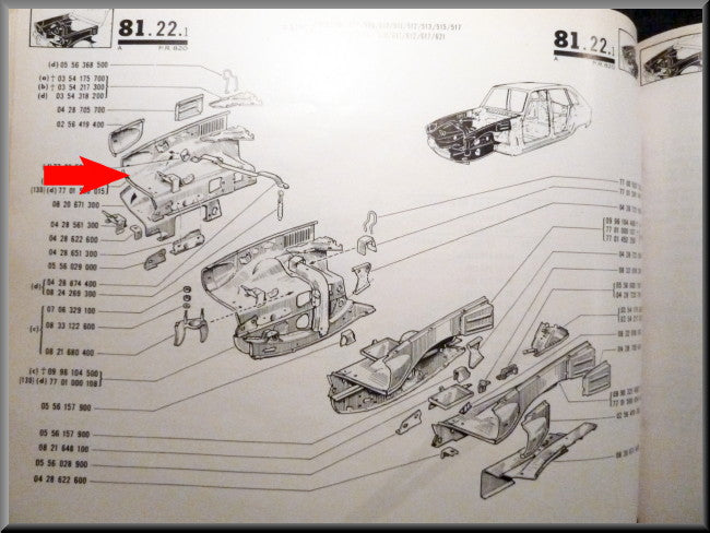 Binnenscherm voorzijde rechts – Renault 16 – OEM 7701500015 / 7701455984