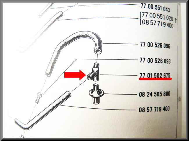 Part of crankcase ventilation system - Renault 5 - Renault 15 - Renault 16 L-TL - 7701502675