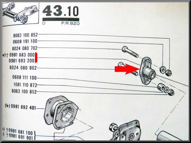 Reparatie set binnenste silent bloc achteras – Renault 16 – OEM 0981693200
