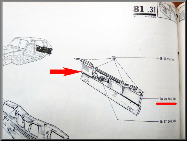 Achterpaneel – Renault 16 L – OEM 0820586500