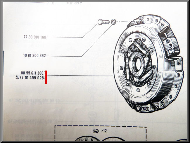 Pressure plate - Renault 16 L-TL-TS (1150-1151 and 1152 < 1972) – OEM 0855611300