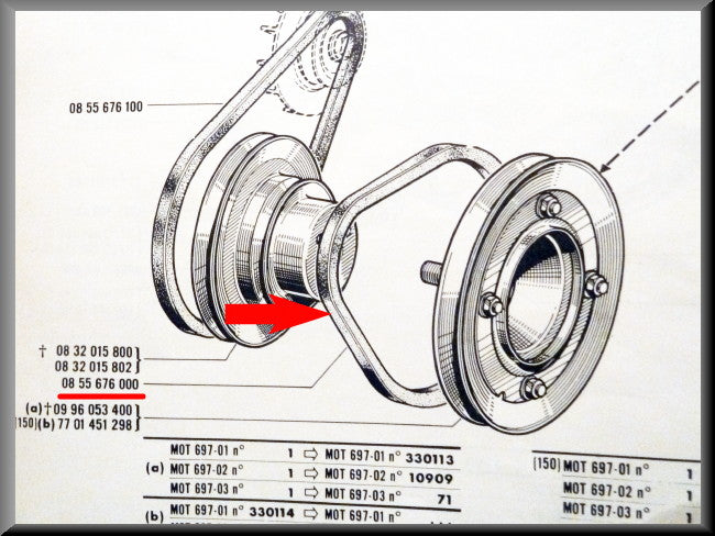 Large V-belt – Renault 16 – OEM 7701348229 / 0855676000