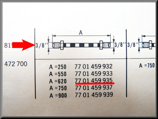 Remleiding achterpoot – Renault 16 – OEM 7701459935