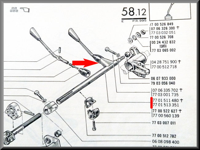 Versnellingspook – Renault 16 alle types behalve R1150 – OEM 7701513351 – Used