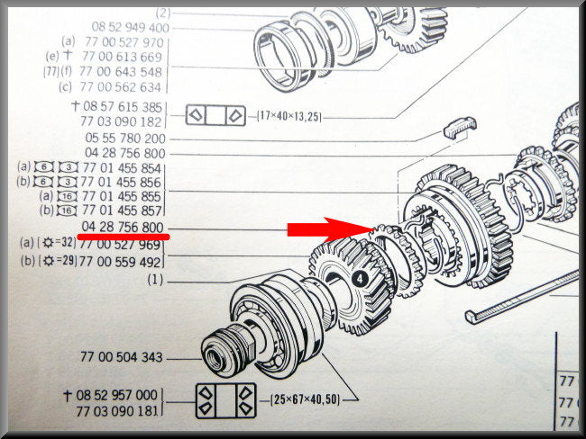 Synchronizer ring 3rd and 4th gear – Renault 12 – Renault 16 - Renault 17 - OEM 0428756800