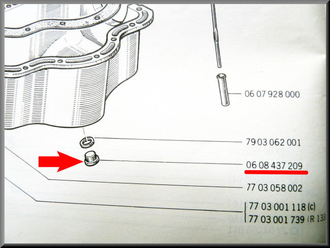 Oil drain plug M18x1.5 – Renault 12 – OEM 0608437209