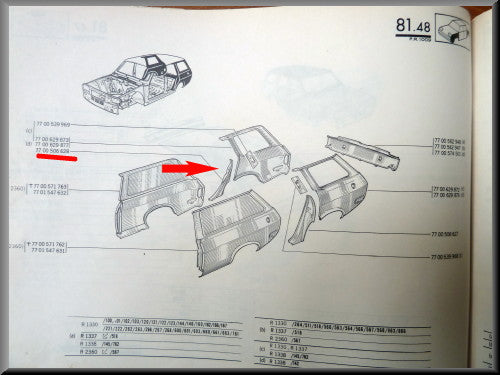 Slotplaat rechts – Renault 12- Renault 12- Gordini – OEM 7700506628