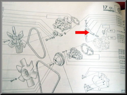 Tuyau de refroidissement – Renault 12 – OEM 7700522078