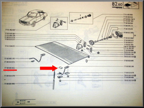 Butoir poignée hayon – Renault 12 – OEM 7700525831