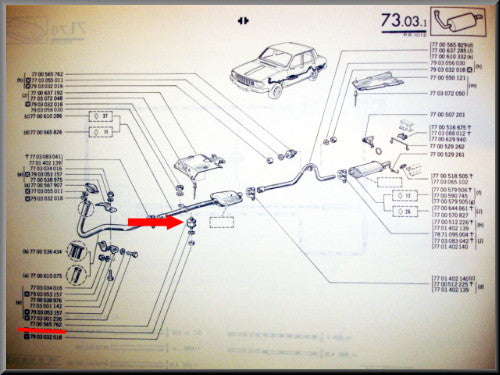 Bevestiging uitlaat diabolo 8 mm – Renault 12 – Renault 15 - Renault 17 - OEM 7700565762A