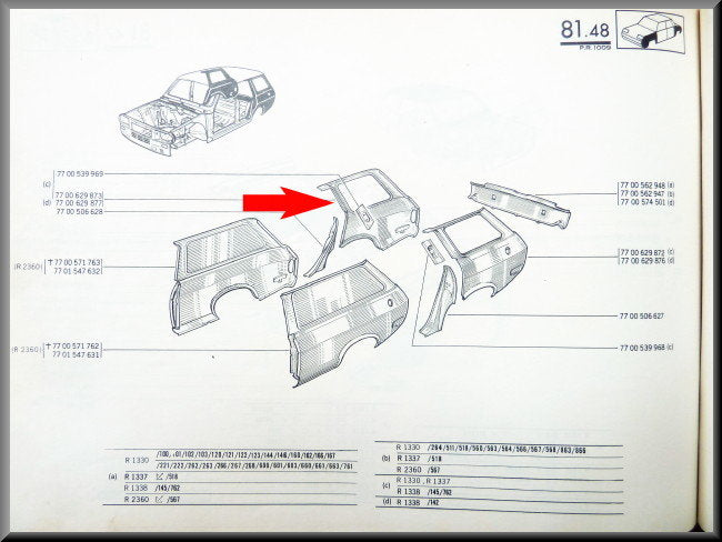 Achterscherm rechts – Renault 12 – OEM 7700629873