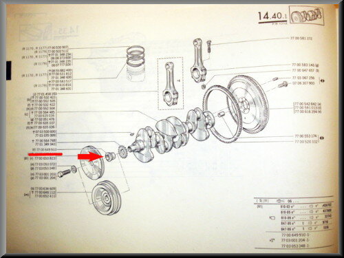 Poelie krukas uitvulstuk – Renault 12 – OEM - 7700649910