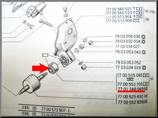 Support moteur en caoutchouc (petit) – Renault 12 – Renault 15 - Renault 17 - OEM 7701348049
