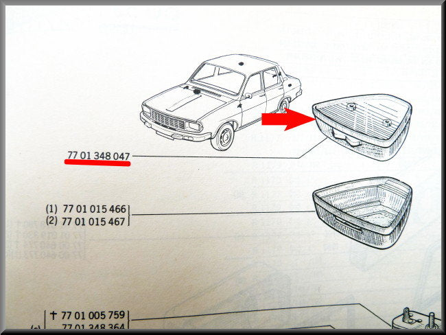 Interior lighting – Renault 12 – Renault 16 -OEM - 7701348047 / 7700502300