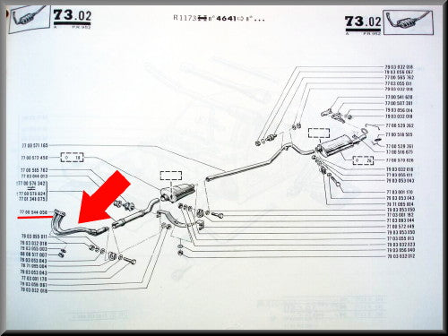 Voorpijp – Renault 12 Gordini – Renault 15 - Renault 17 - OEM 7700544058