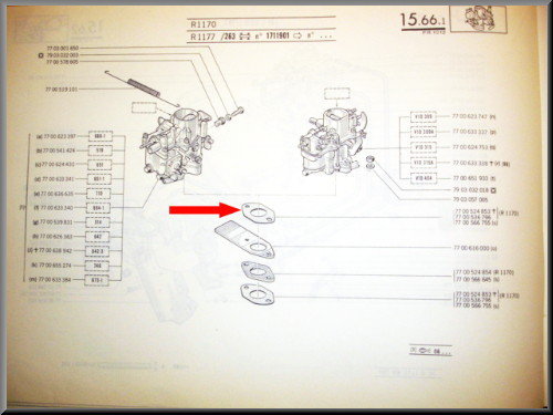 Joint d'embase carburateur (65mm) – Renault 12 – Renault 4 – Renault 5 - OEM 7700536796