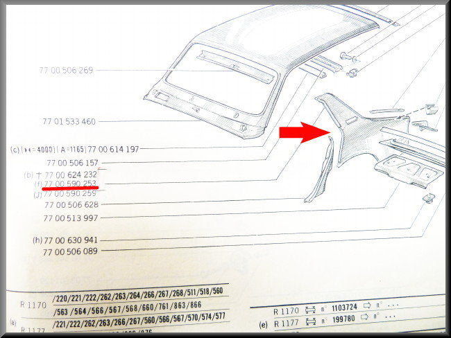 Achterscherm rechts – Renault 12 – OEM 7700590253