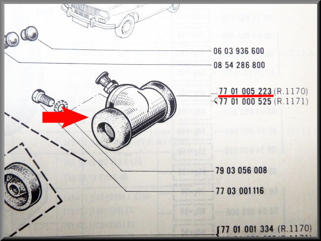 Wielrem cilinder achter links Bendix DBA – Renault 12 – OEM 7701005223