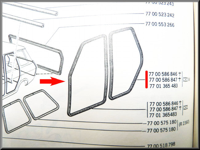 Joint en caoutchouc de porte – Renault 12 Renault 16 -
Renault divers - OEM 7701365483 / 7700586846