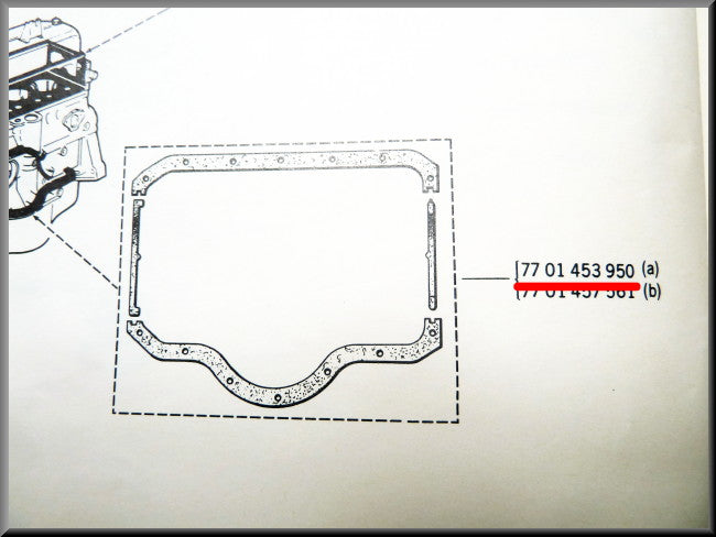 Carterpanpakking (170 mm) – Renault 12 – Renault 5 - Renault 10 - OEM 7701453950
