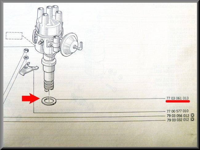 Stroomverdeler pakking – Renault 12 – Renault 16 - Renault 17 - Renault divers - OEM 7703061013