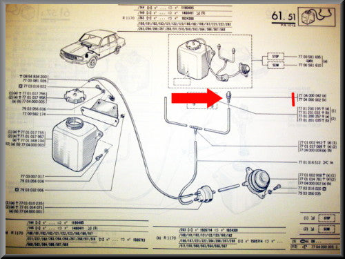 Ruitensproeier kopje zwart – Renault 12 – Renault 15 - Renault divers - OEM 7704000002