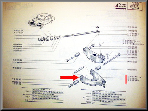 Triangle de suspension inférieur – Renault 12 – Renault 15 - Renault 17 - OEM 7700562944